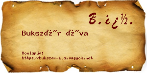 Bukszár Éva névjegykártya