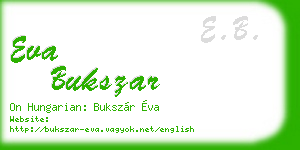 eva bukszar business card
