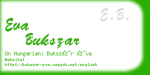 eva bukszar business card